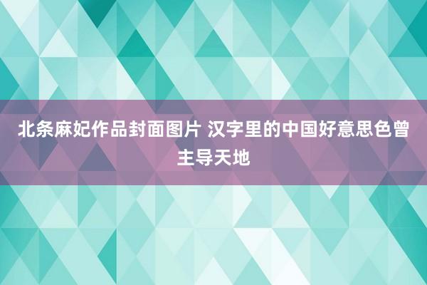 北条麻妃作品封面图片 汉字里的中国好意思色曾主导天地