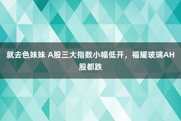 就去色妹妹 A股三大指数小幅低开，福耀玻璃AH股都跌