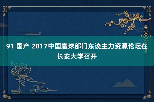 91 国产 2017中国寰球部门东谈主力资源论坛在长安大学召开